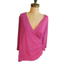Soft Surroundings Size 1X Plus Size  Ruched Side Top NWT